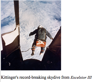 Kittinger in sky dive (Google ())